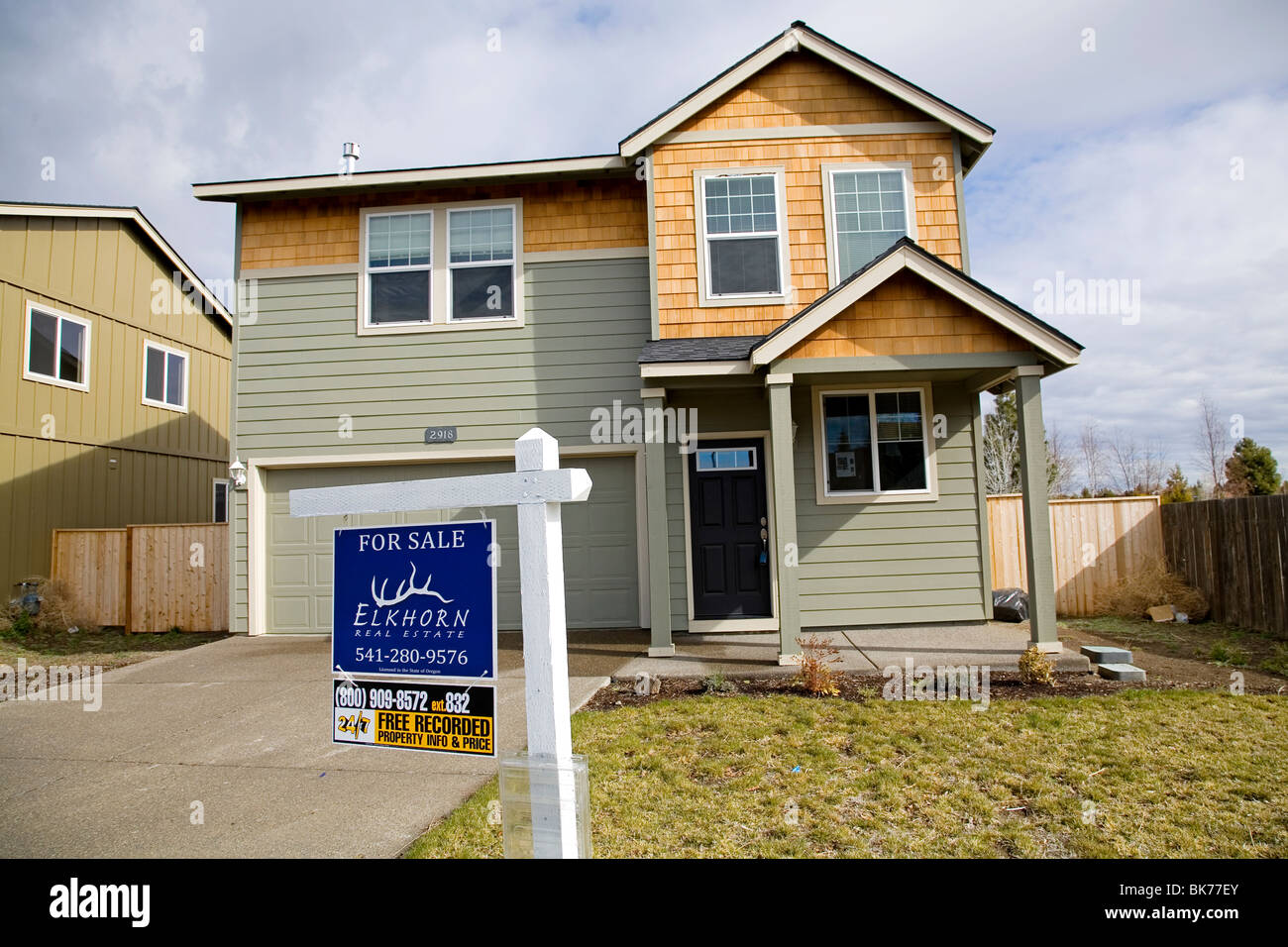 Homes for sale that have been foreclosed on by a local bank, in Bend