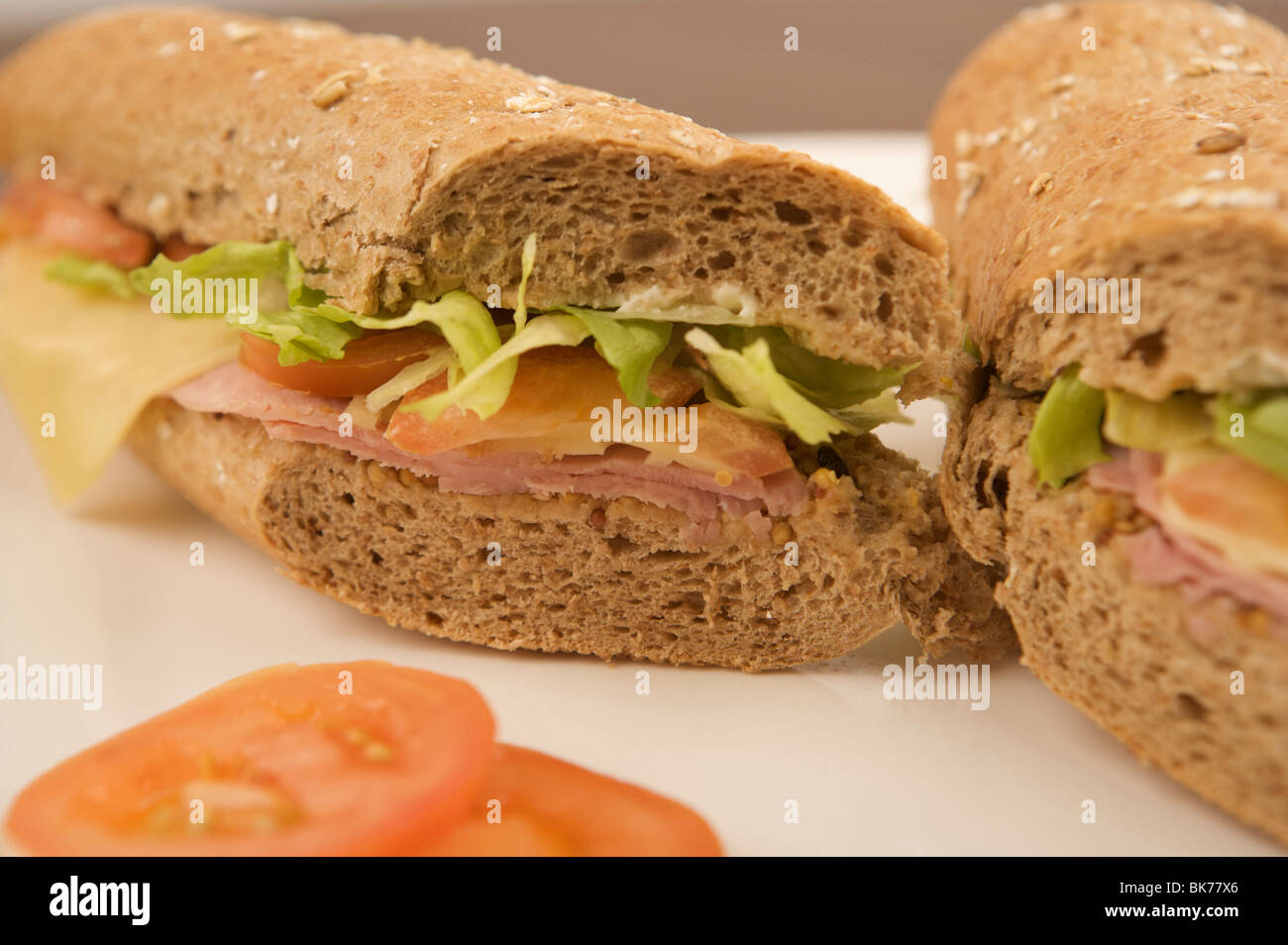 Ham Salad Sandwich Roll Stock Photo Alamy