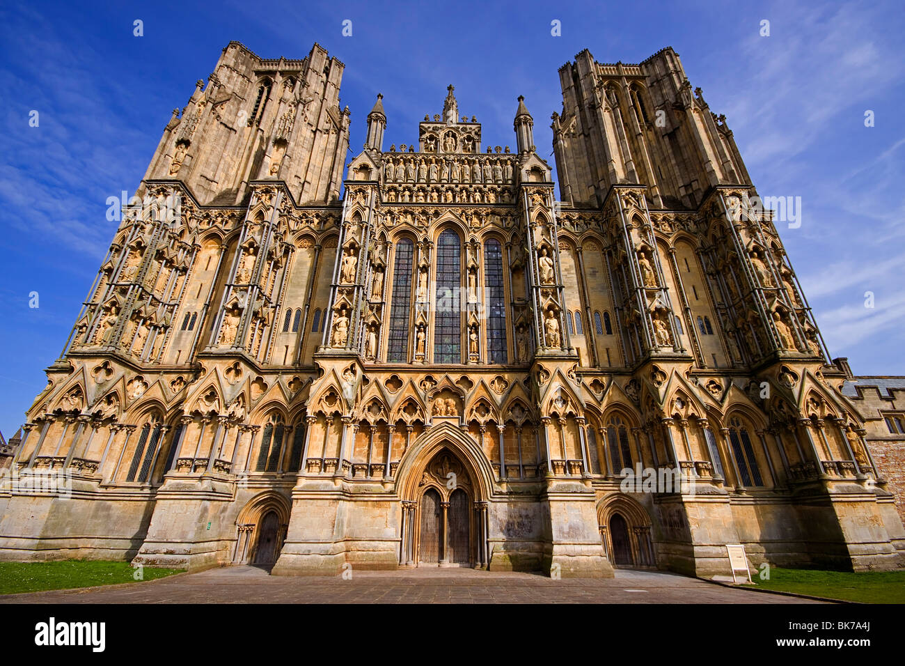 Wells Cathedral Somerset West face Stock Photo