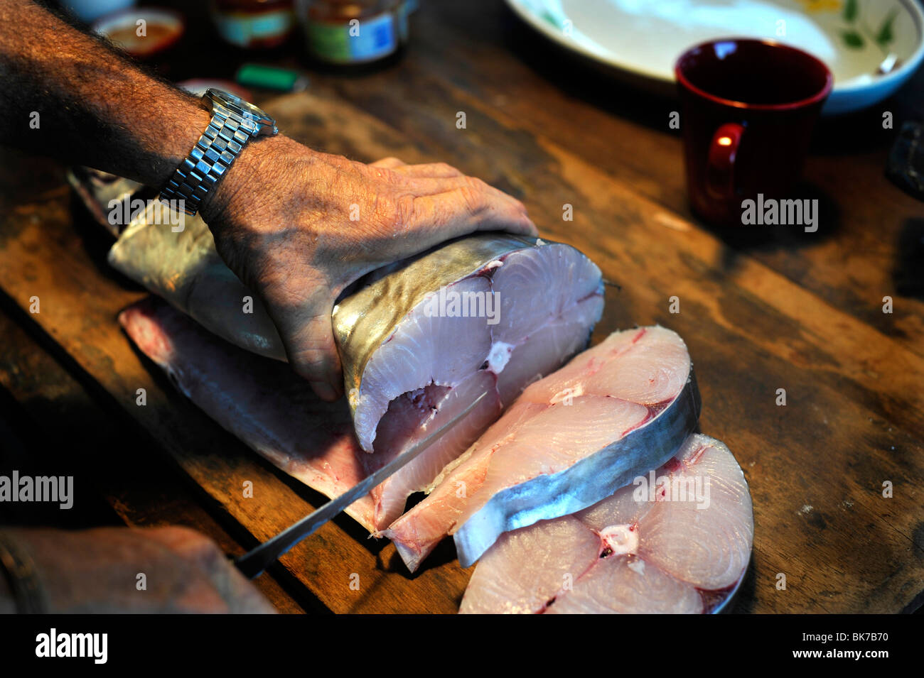 Making Cutlets from a freshly caught Spanish Mackerel in northern NSW