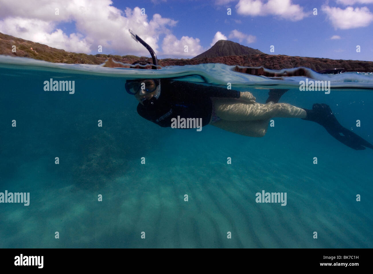 Female snorkeler on the beach hi-res stock photography and images - Alamy