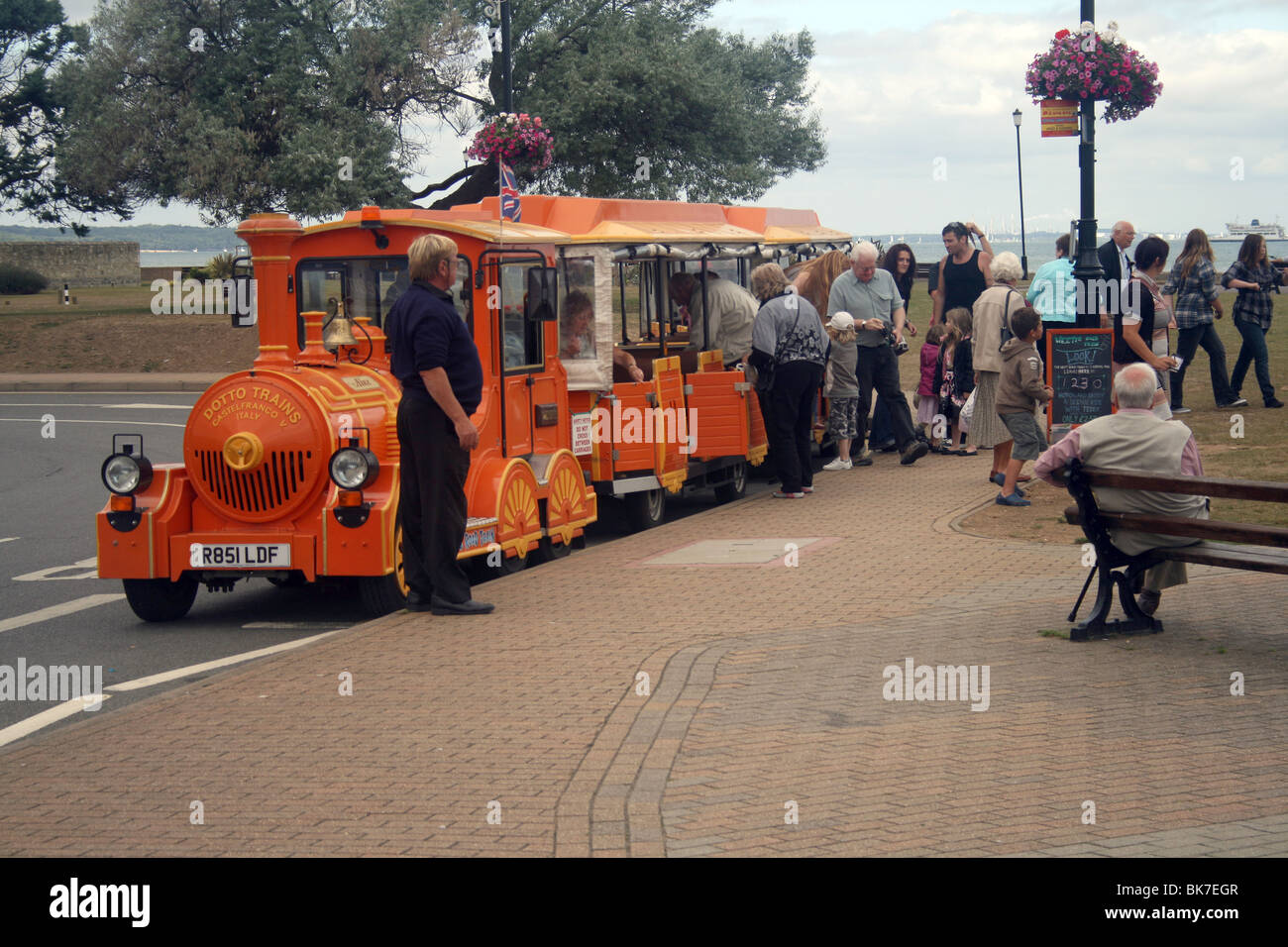 Road train at Ryde on the Isle of wight. this train is known as the Dotto train Stock Photo