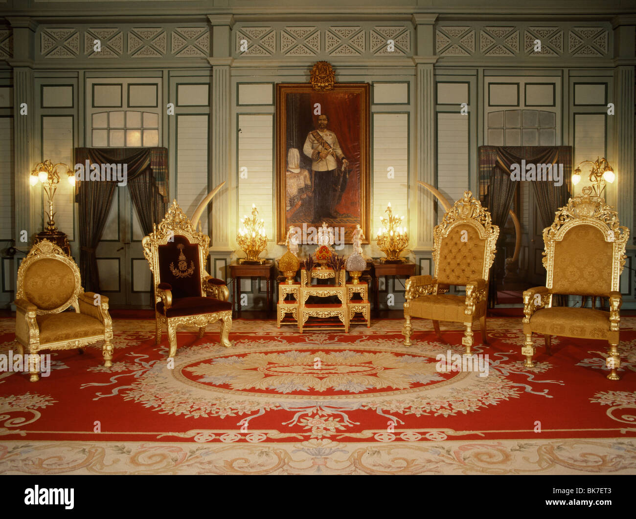 The Throne Hall at Vimarn Mek Palace, Bangkok, Thailand, Southeast Asia, Asia Stock Photo