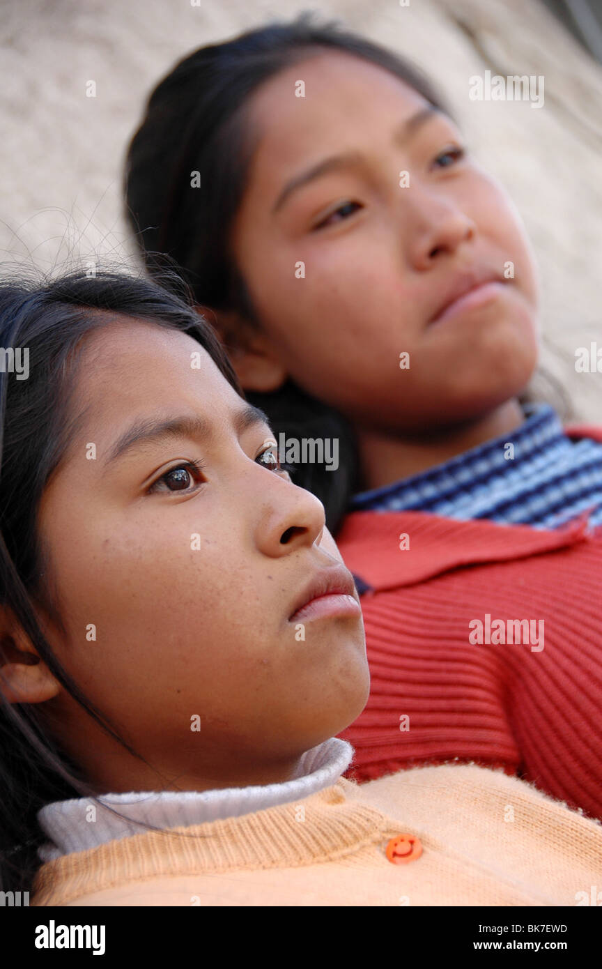 Indigenous girls in Potosi, Bolivia Stock Photo - Alamy