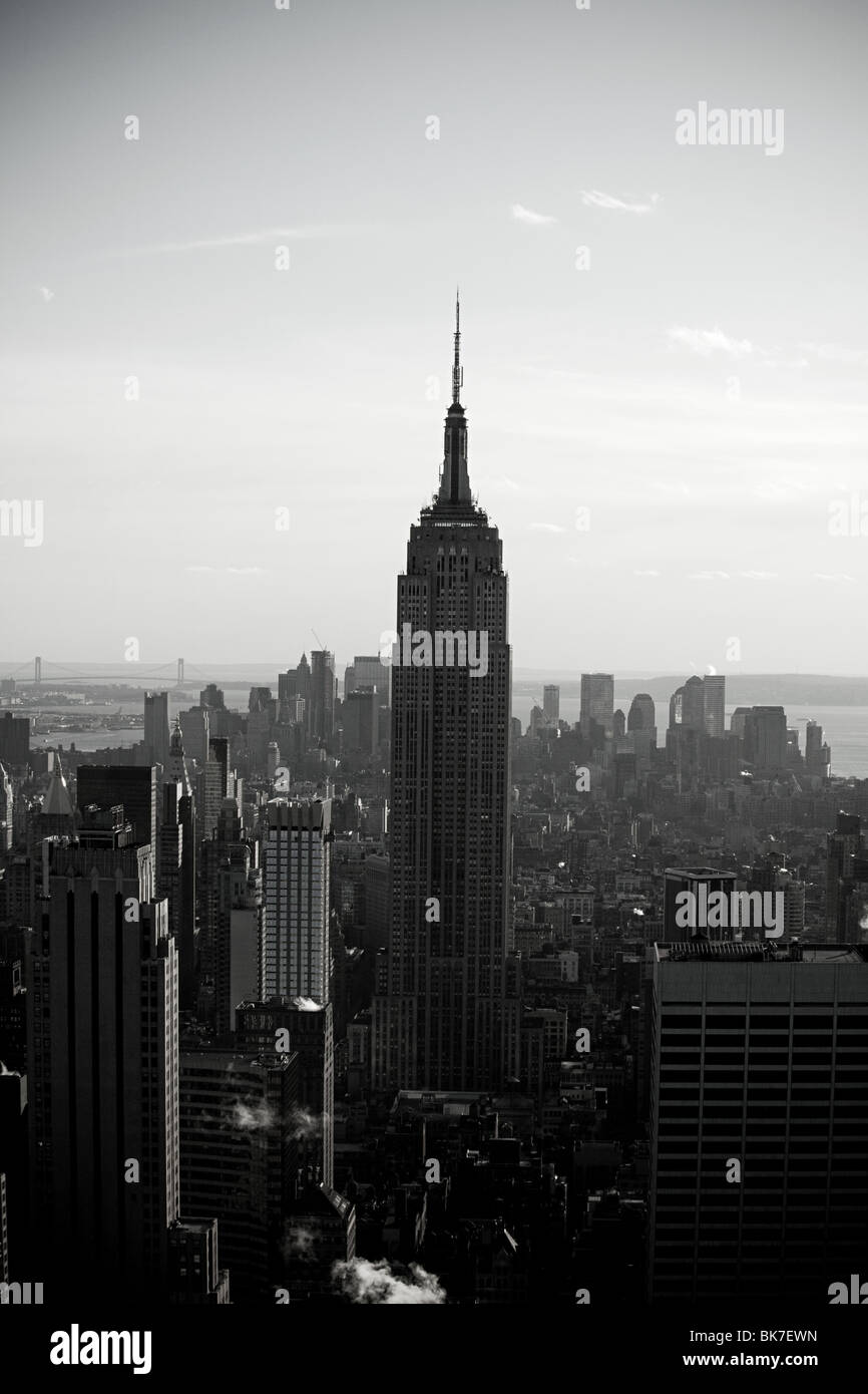 Empire state building and new york cityscape Stock Photo