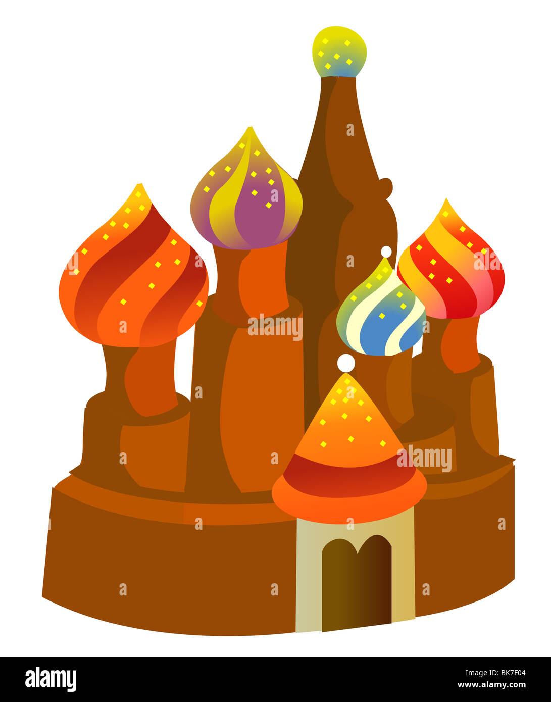 Colorful toy castle isolate on the white background Stock Photo