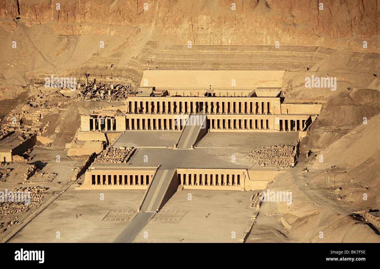 Aerial view of hatshepsut temple Stock Photo