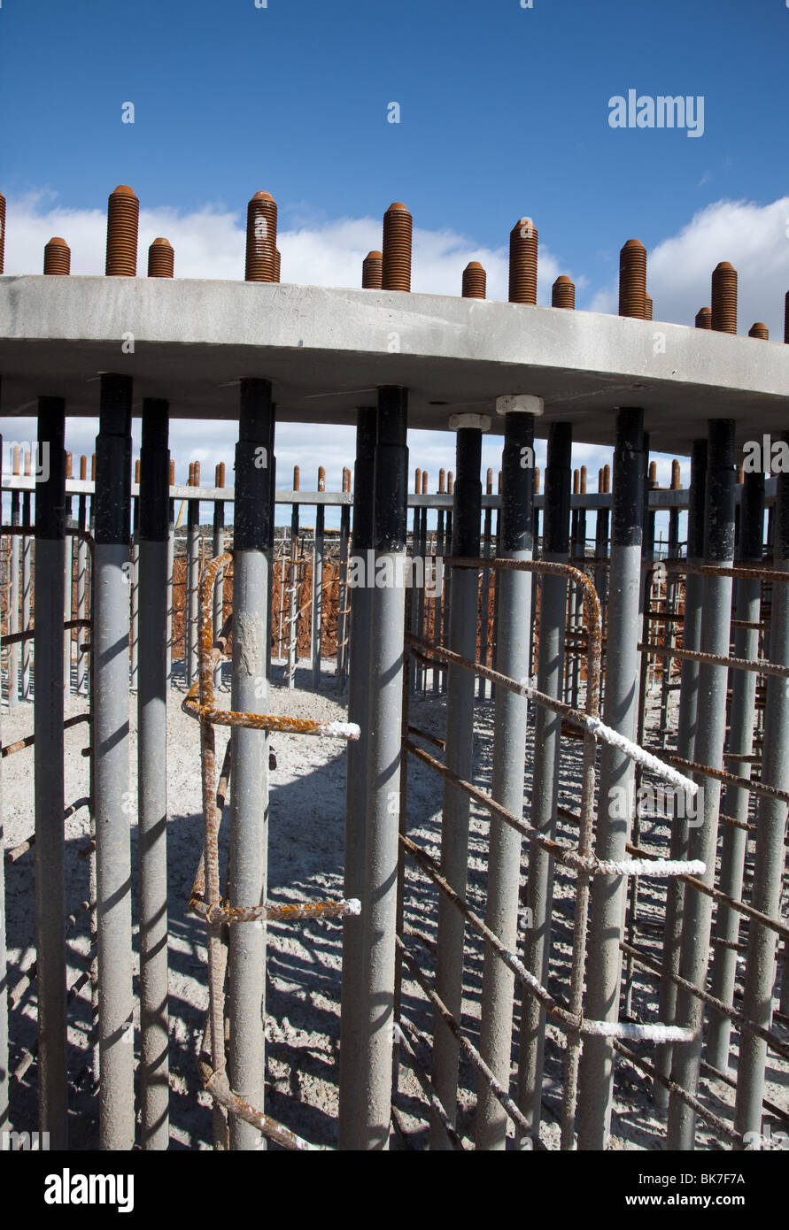 Foundations, nuts, power, bolts, concrete, energy and details of the