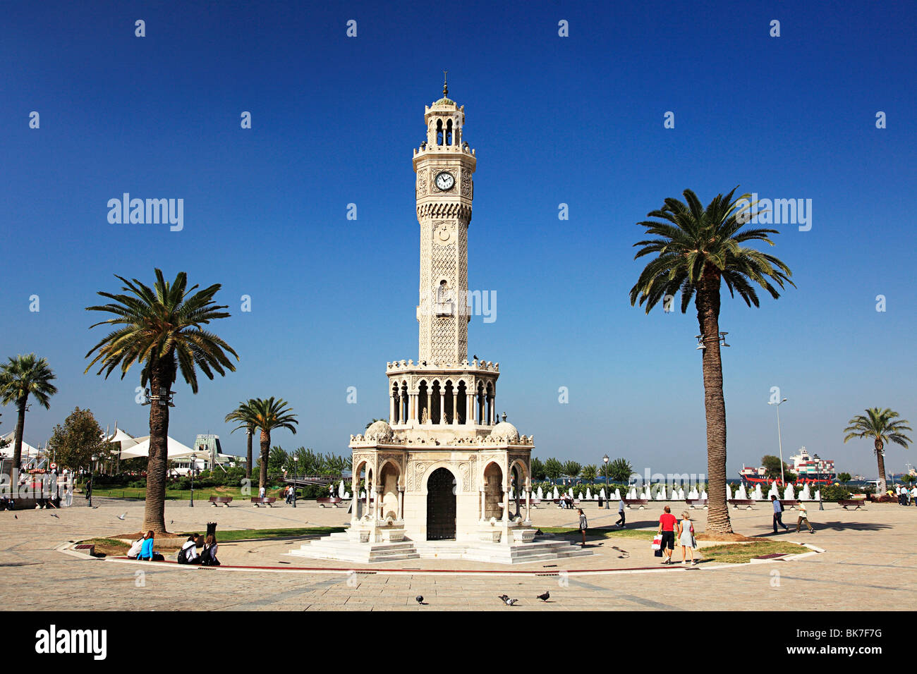 Clock tower in konak square izmir turkey Stock Photo