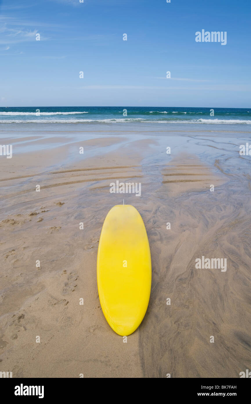 Lifeguard surfboard on st ives beach Stock Photo