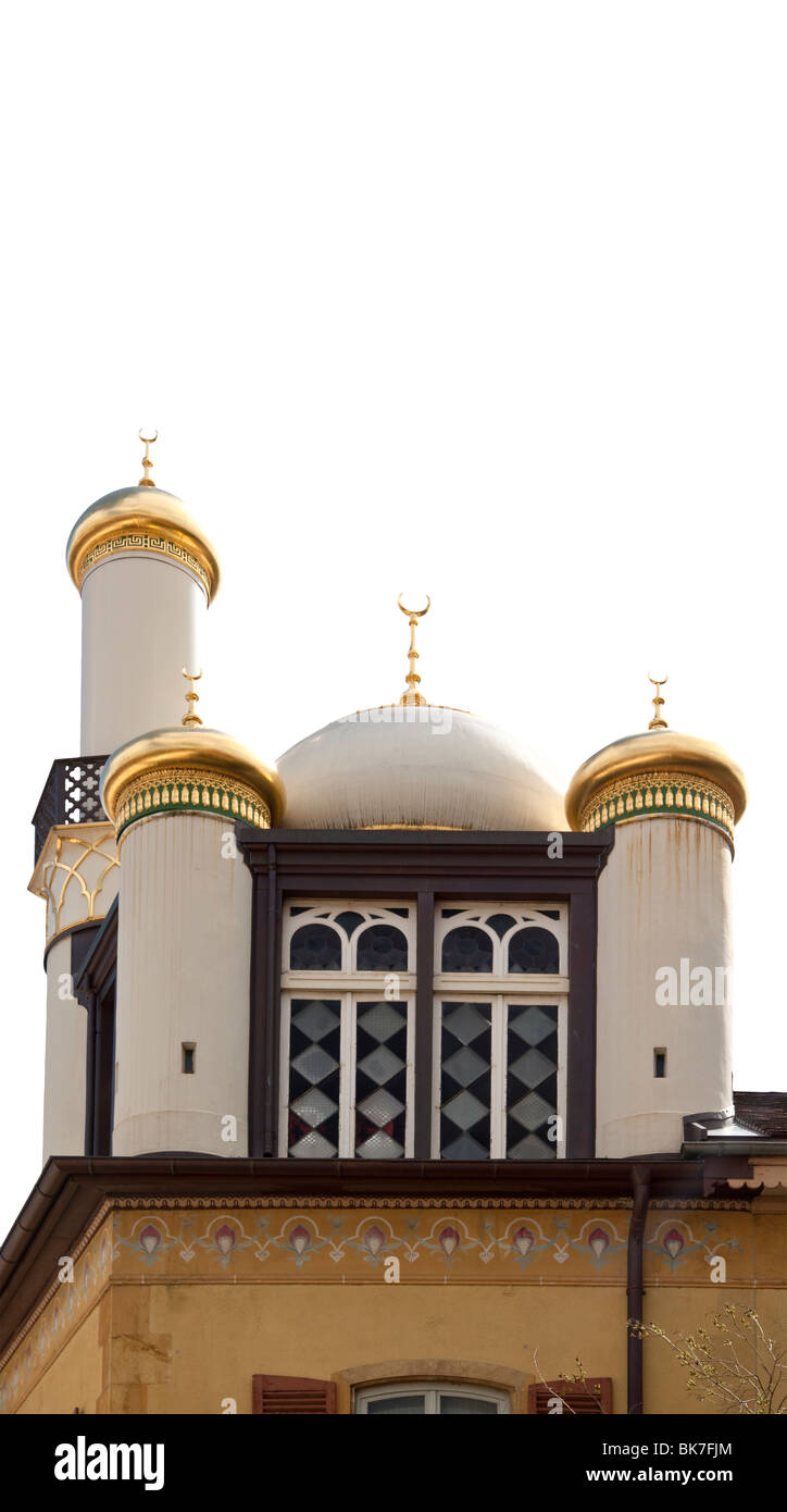 Mosque with minarets; Neuchatel, Switzerland. Charles Lupica Stock ...