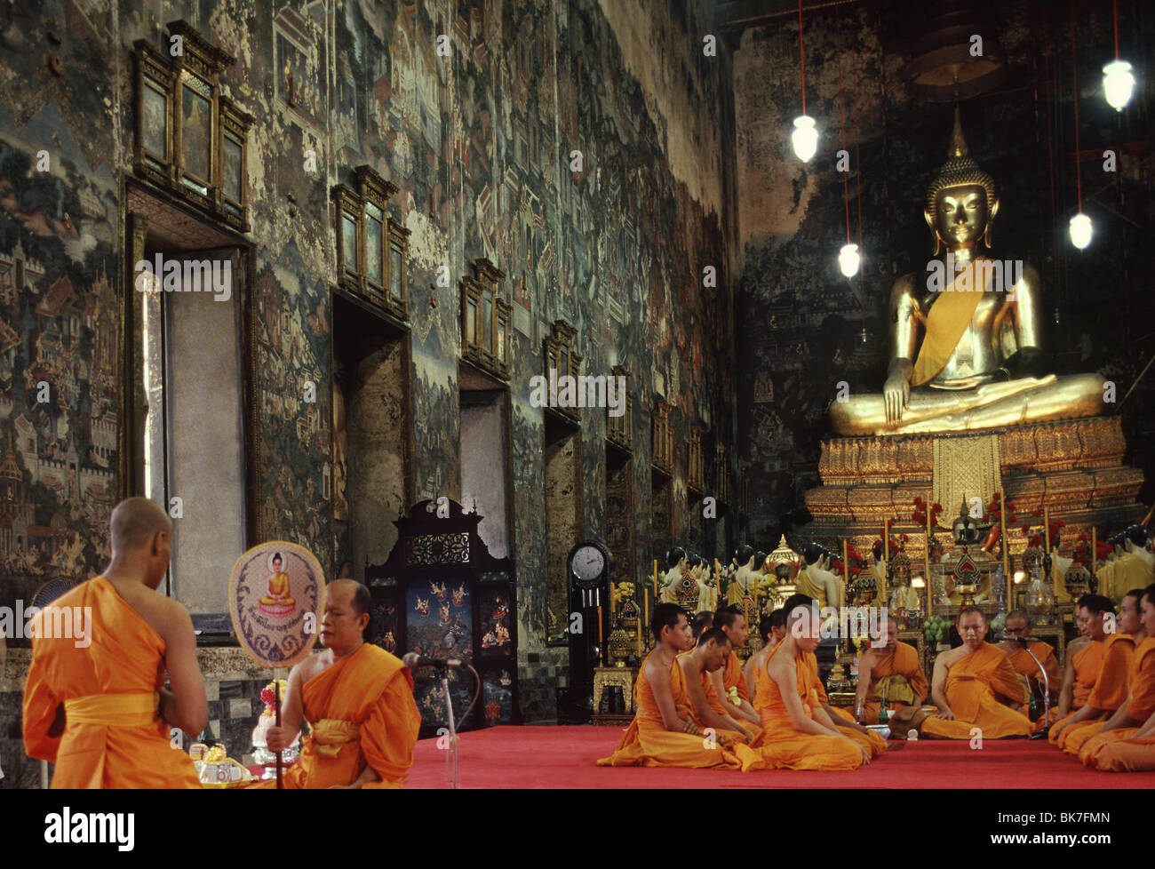 Monk ordination ceremony in Wat Suthat, Bangkok,Thailand, Southeast Asia, Asia Stock Photo