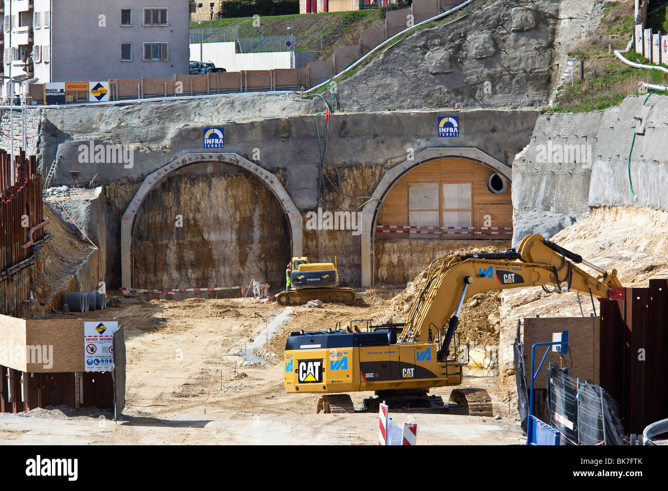Construction of a new tunnel on the A5 Autoroute, Neuchatel, Switzerland. Charles Lupica Stock Photo