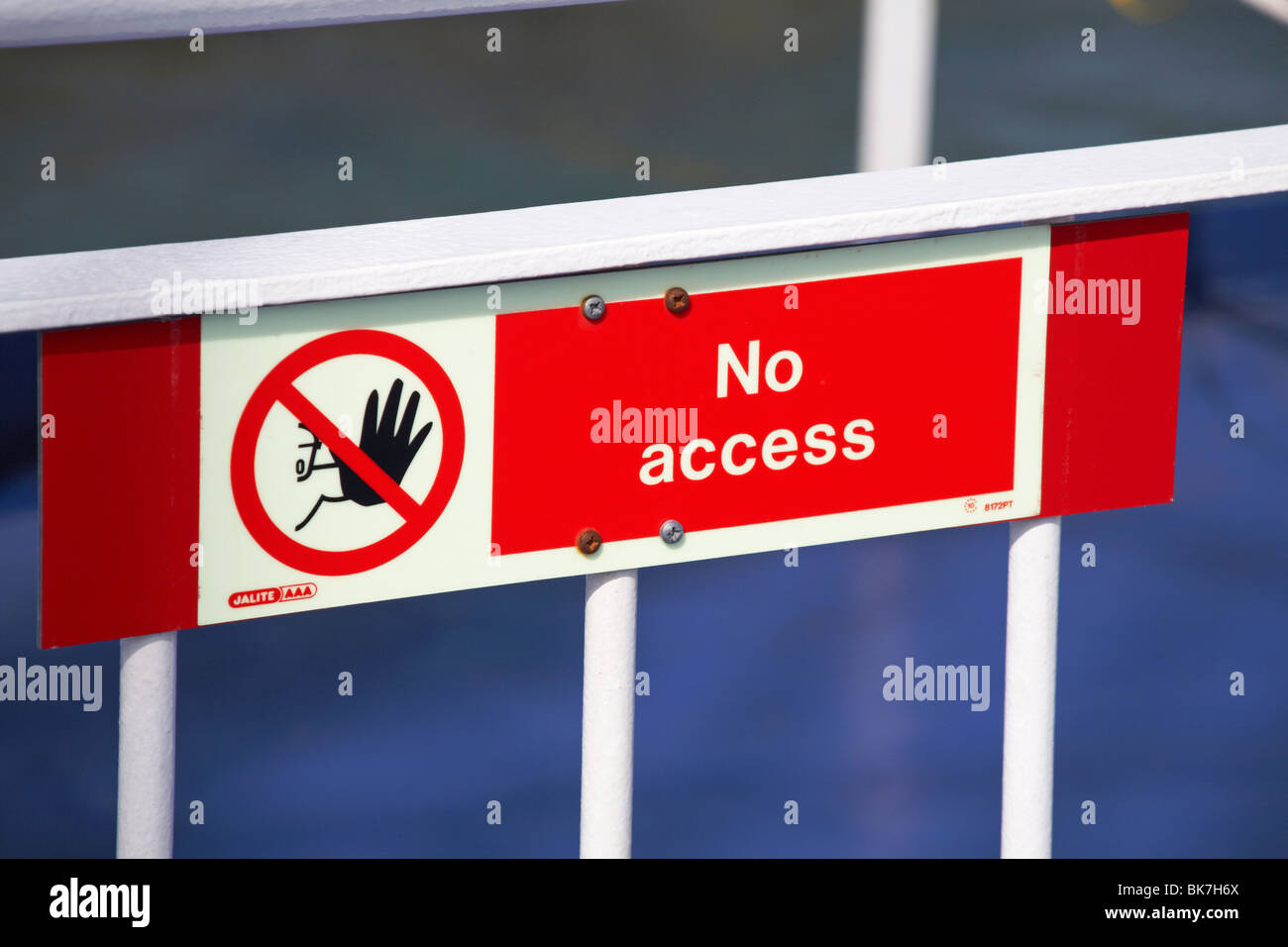 No access sign on ferry Stock Photo