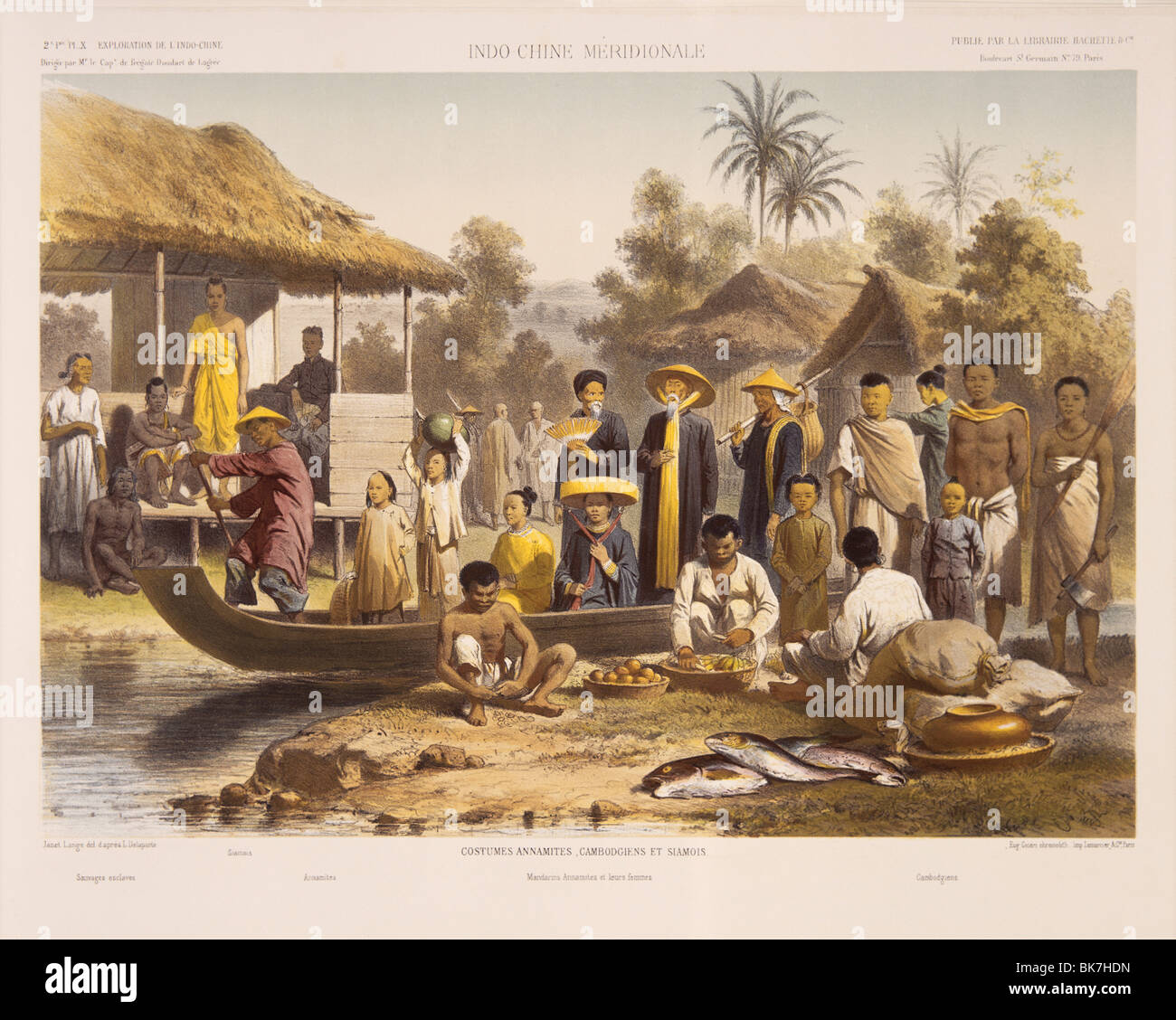 People of Siam, Cambodia and Annam, from Exploration de L'Indo-Chine by Delaporte, Southeast Asia, Asia Stock Photo