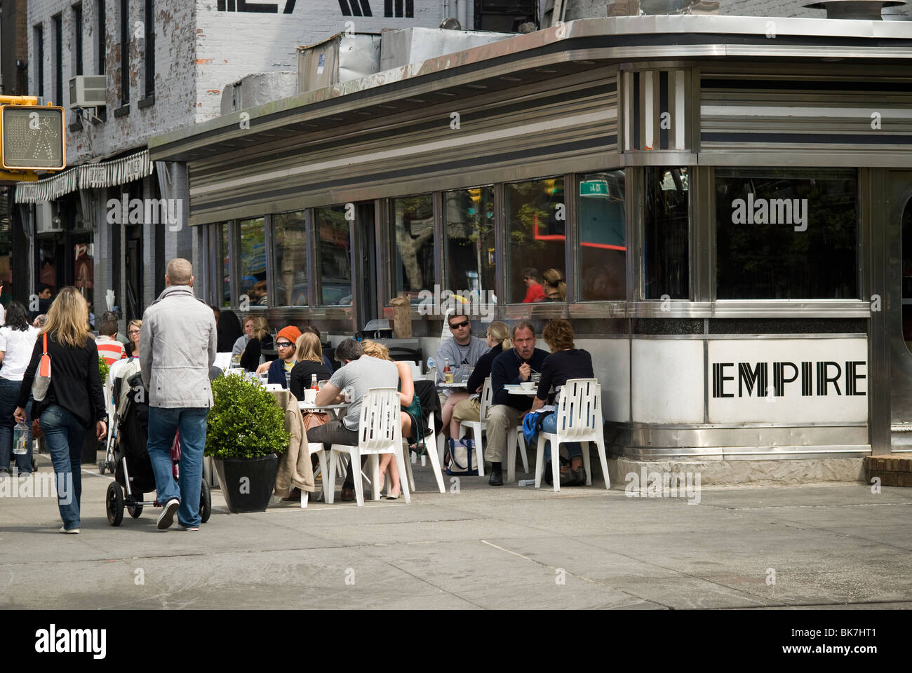The brunch crowd at he Empire Diner restaurant in Chelsea in New York Stock Photo