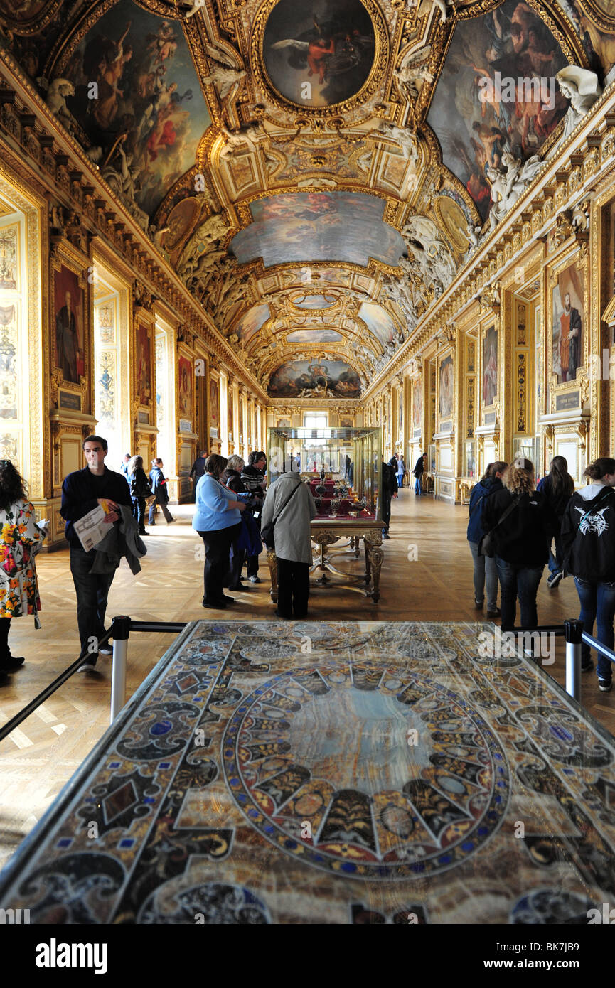 France Paris Louvre Museum Musee Apollo Gallery hall Stock Photo
