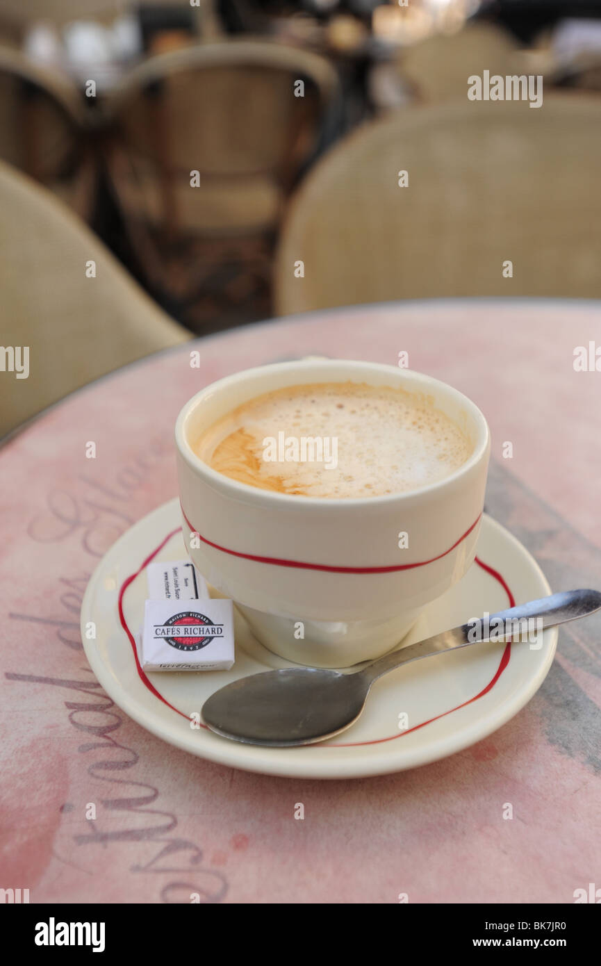 France French Avignon Provence Cafe Creme Au Lait latte espresso on a