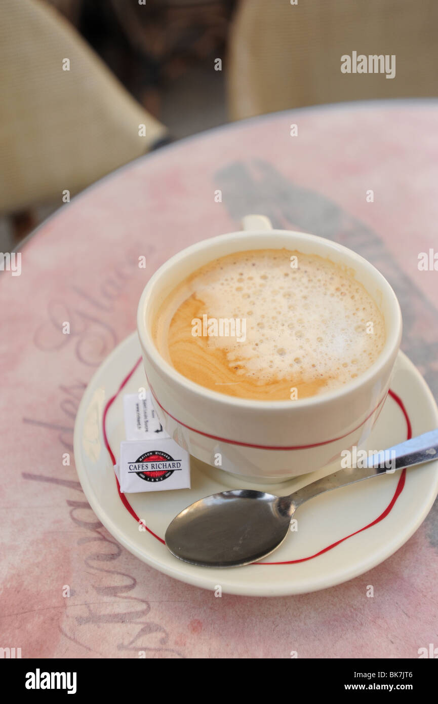 France French Avignon Provence Cafe Creme Au Lait latte espresso on a