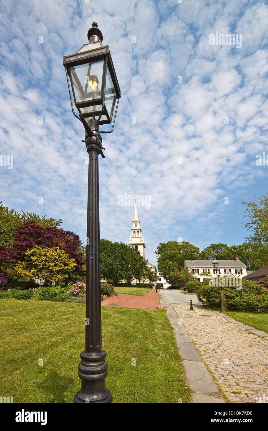 Queen Anne Square and Trinity Church in historic Newport, Rhode Island