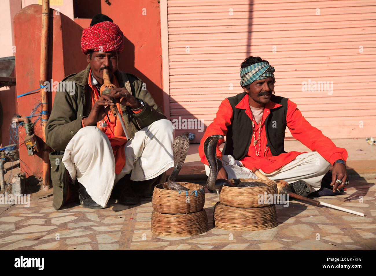Snake charmers, Jaipur, Rajasthan, India, Asia Stock Photo