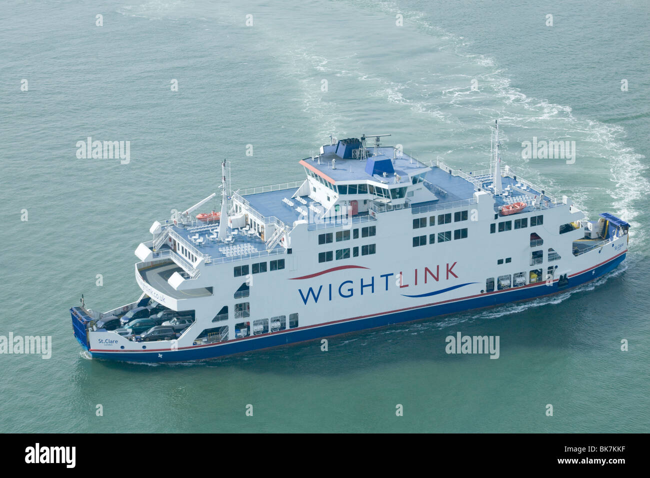 Wightlink ferry in Portsmouth from the Isle of Wight Stock Photo