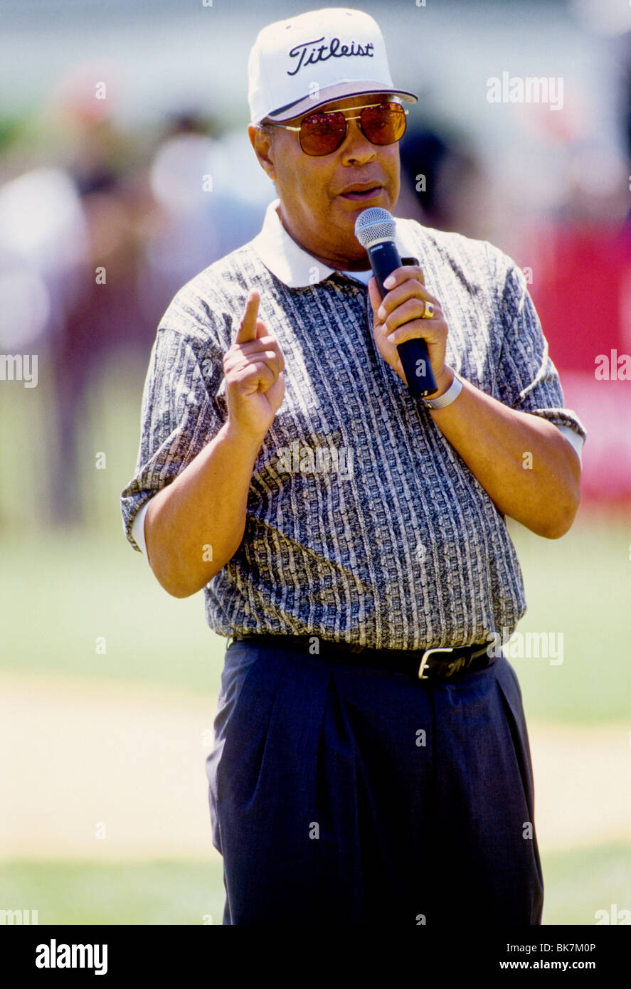 Earl Woods- Tiger's father at the 1997 Woods Foundation Clinic Stock Photo
