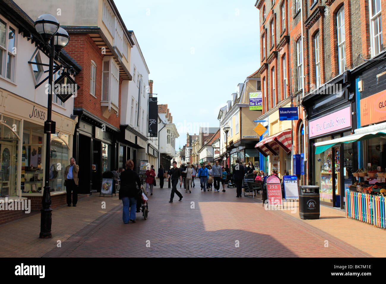 Ipswich town centre shopping county town of suffolk east anglia england ...