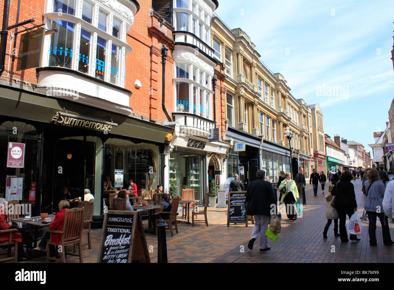 Ipswich town centre shopping county town of suffolk east anglia england ...