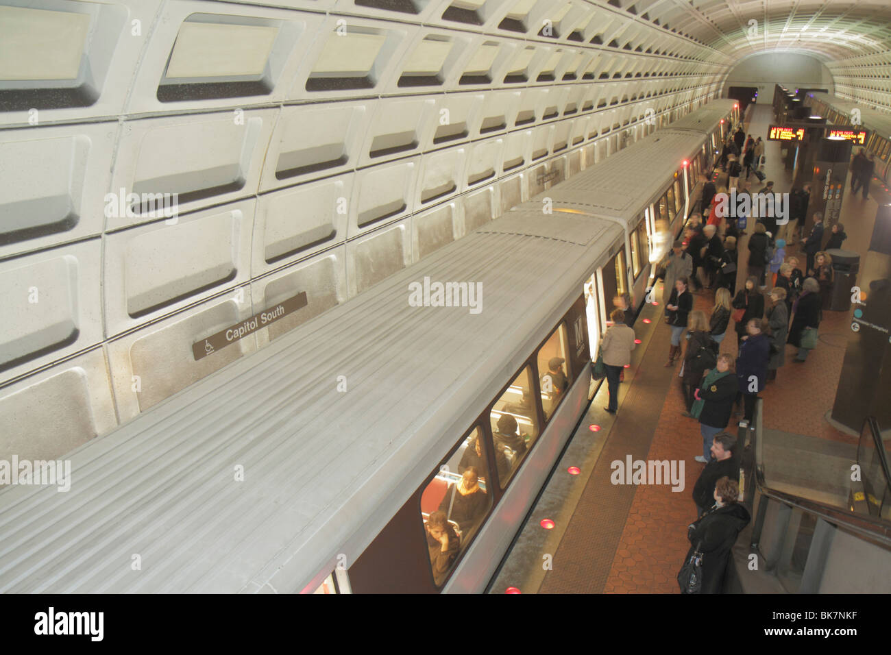 Washington DC,Capitol South Metro Station system,train,stopped,boarding ...