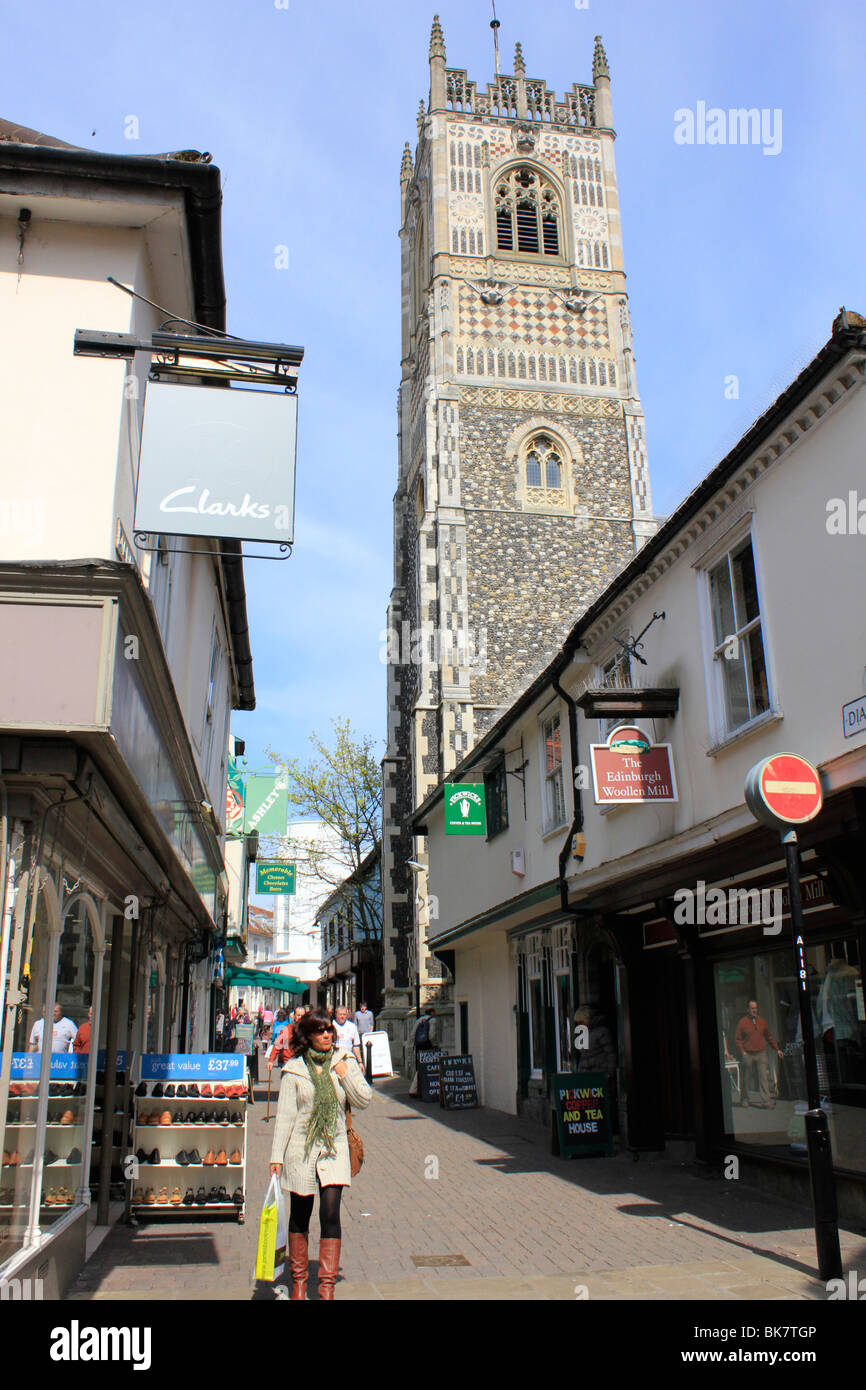 Ipswich town centre shopping county town of suffolk east anglia england ...