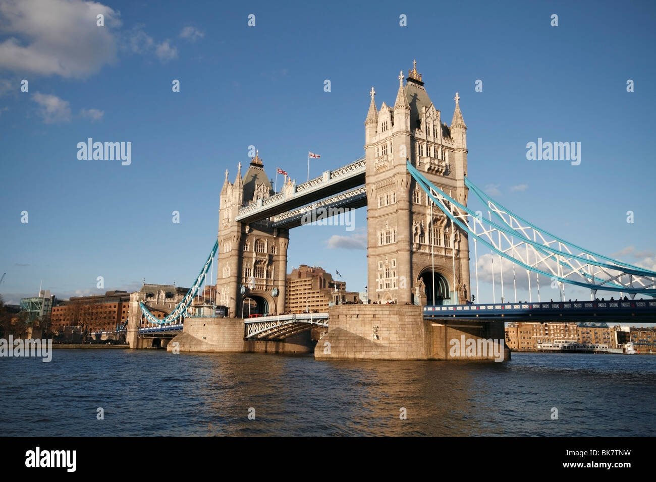 Tower Bridge as seen from the south bank of the Thames by City Hall, London Stock Photo