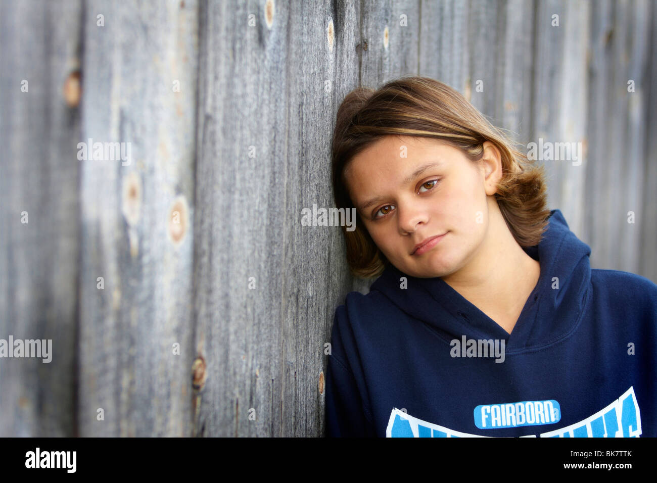 A Young Thin 17 Year Old Caucasian Girl With Short Brown Hair Stock Photo Alamy