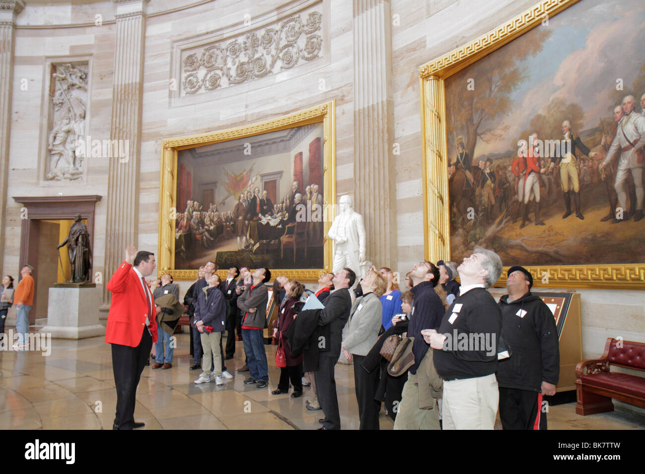 Washington DC,United States US Capitol,Rotunda,history,government,paintings,Surrender of General John Burgoyne,Declaration of Independence,John Trumbu Stock Photo