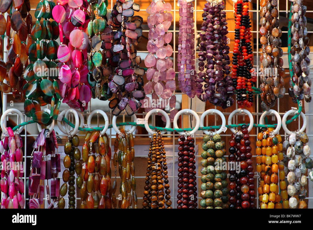 Multicolor necklases jewelry Stock Photo