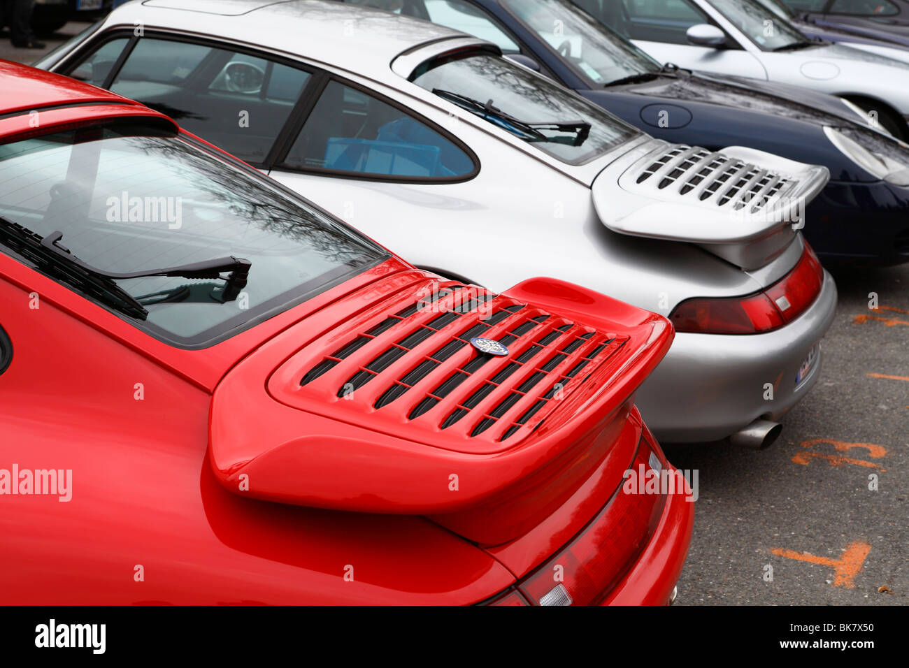 Porsche 993 spoilers Stock Photo