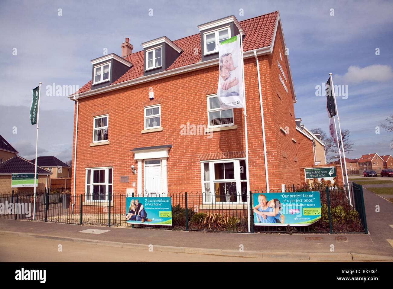 Show home new housing estate Rendlesham, Suffolk Stock Photo Alamy