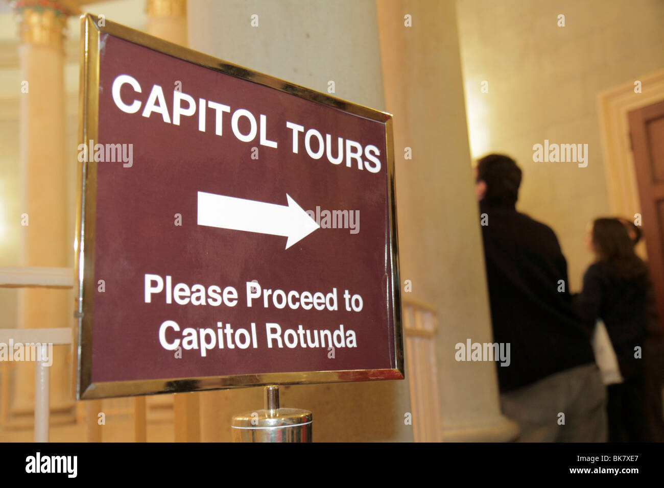 Washington DC,United States US Capitol,government,Congress,Rotunda,tours,visitor,sign,arrow,direction,DC100218037 Stock Photo