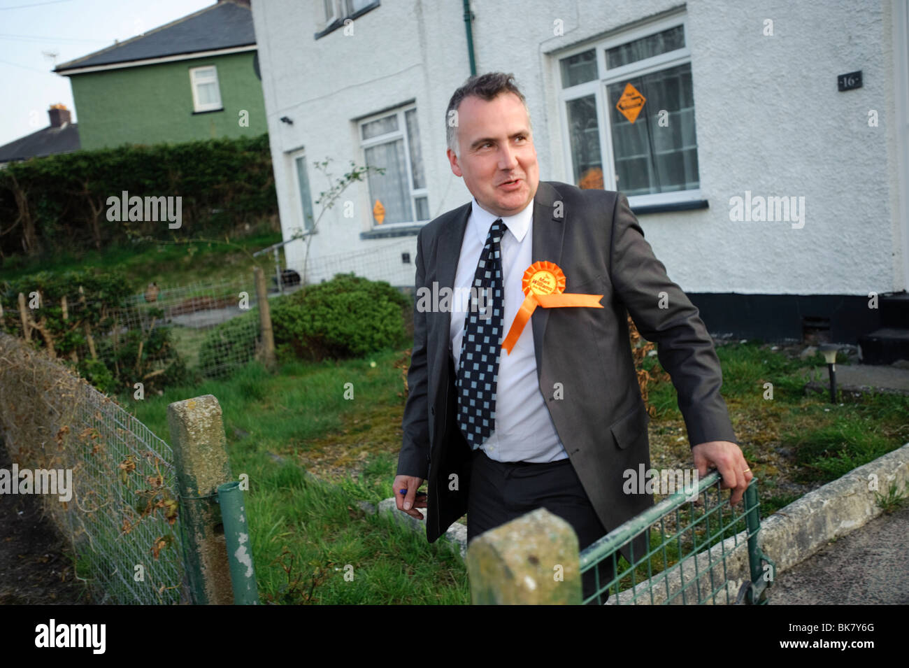 Mark Williams, Liberal Democrat candidate in the Ceredigion constituency 2010 general election campaign,  Aberystwyth Wales UK Stock Photo