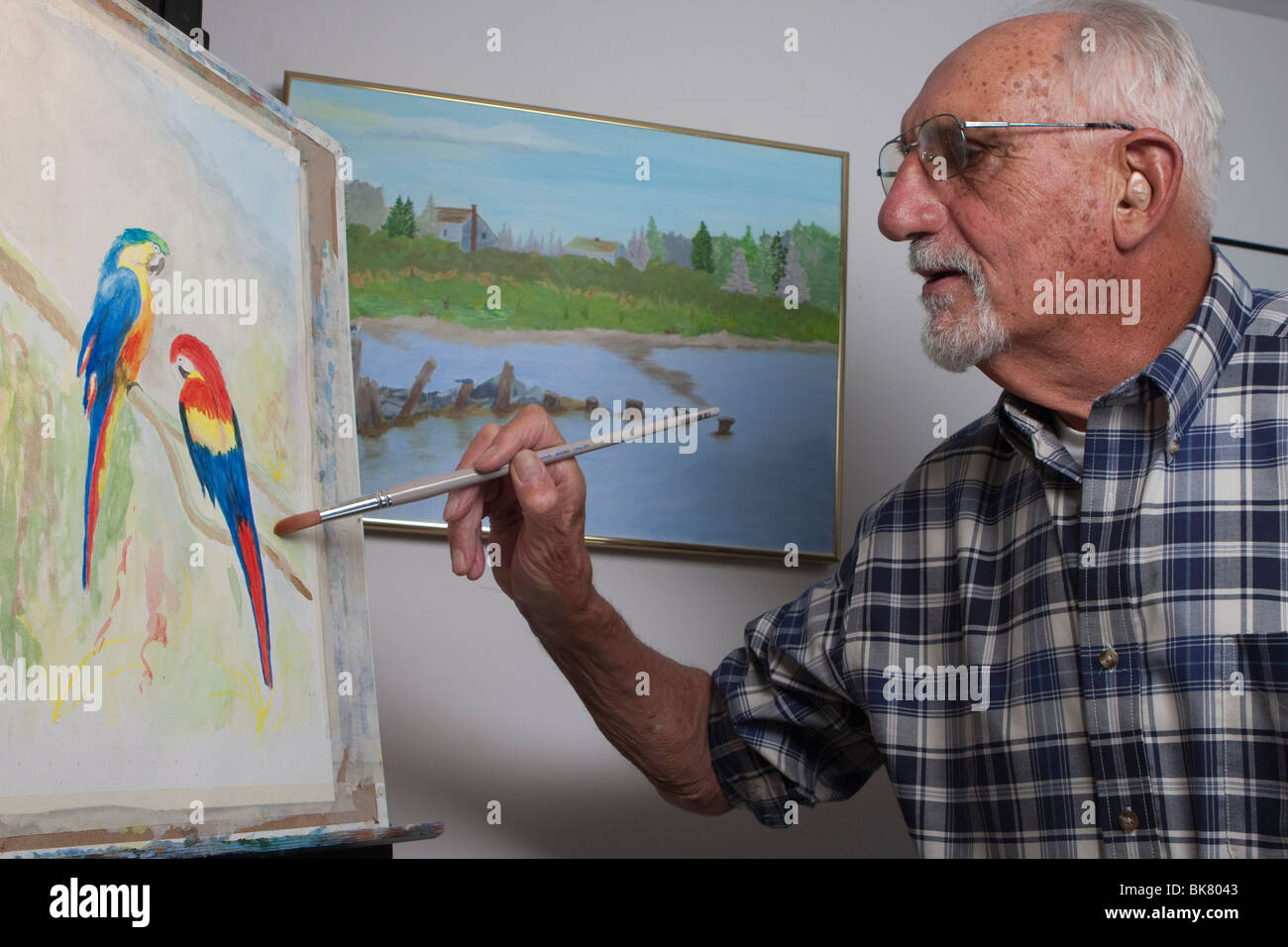 Retired senior man in glasses hi-res stock photography and images - Alamy