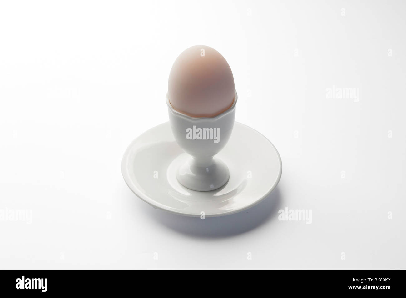 Boiled duck egg on white background Stock Photo