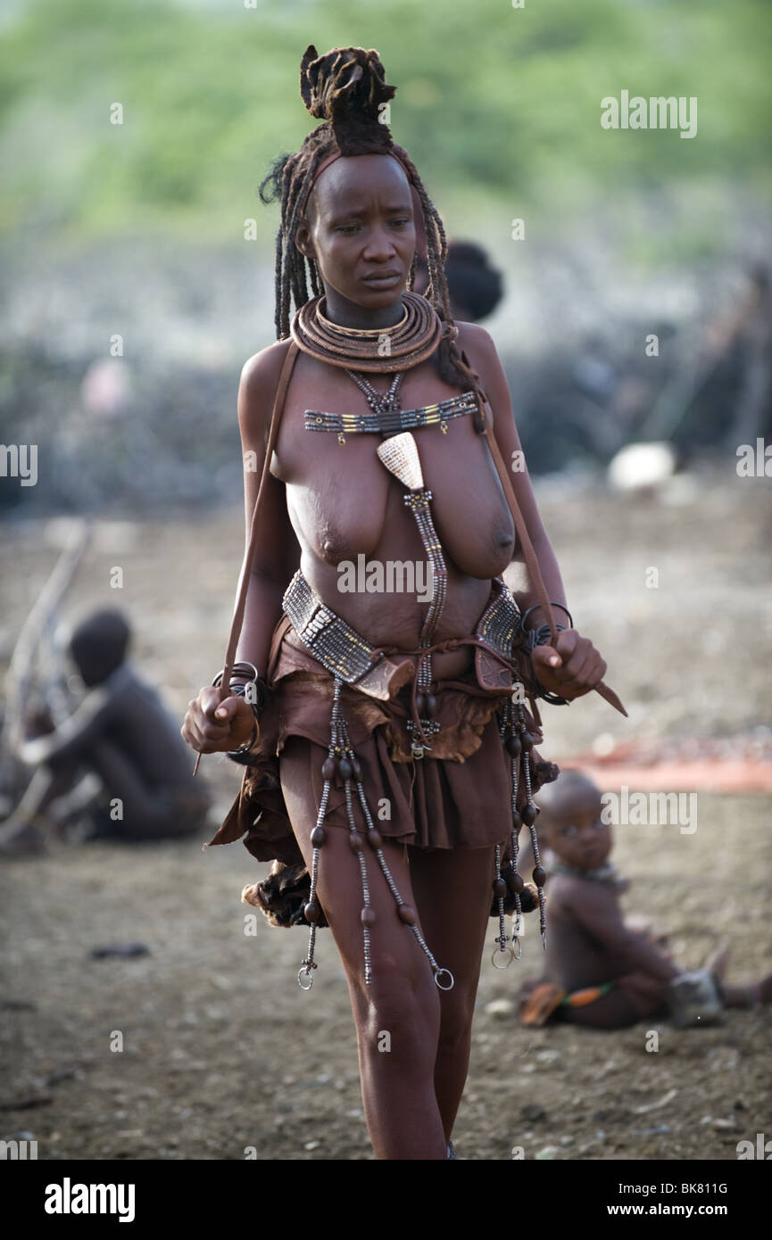 Himba woman, Kaokoland, Namibia. Stock Photo