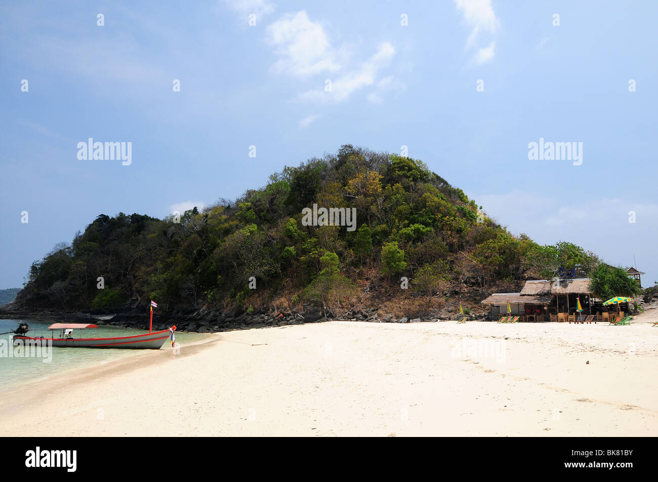 deserted sandy beach Stock Photo