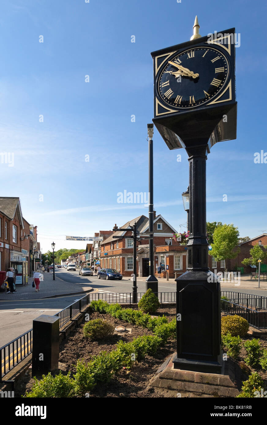 Town clock on the High Street in Cobham, Surrey, England, UK Stock Photo