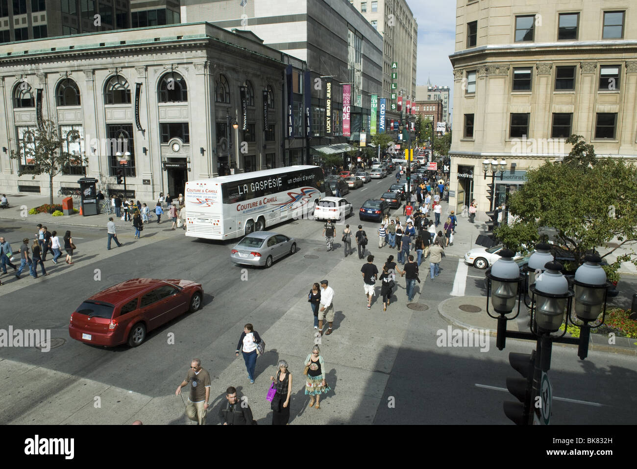 Downtown Montreal Corner of McGill avenue and Ste Catherine street
