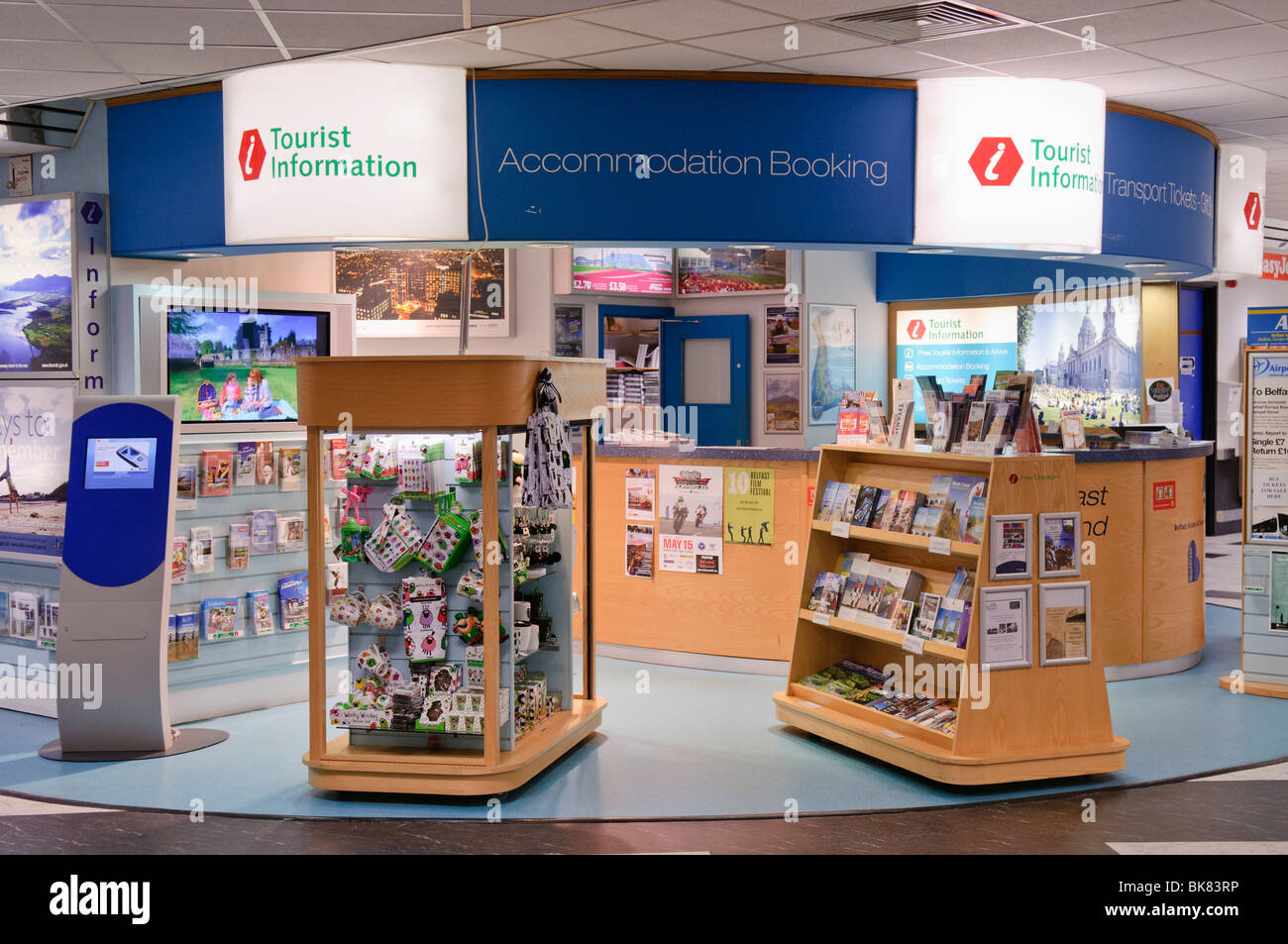 Tourist Information desk at Belfast International Airport Stock Photo