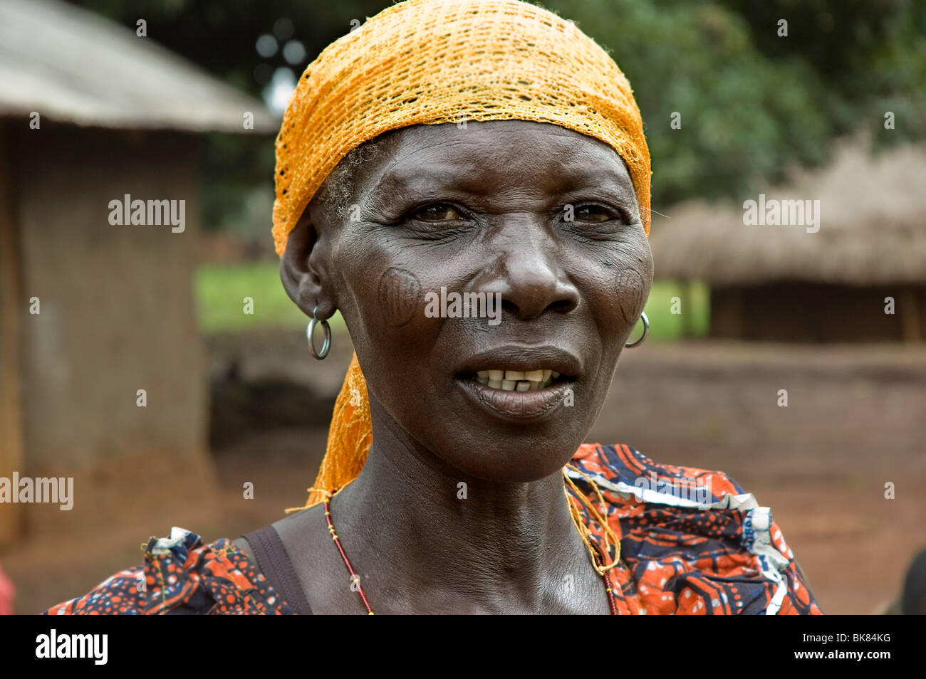 Congolese woman with face tribal scars Stock Photo