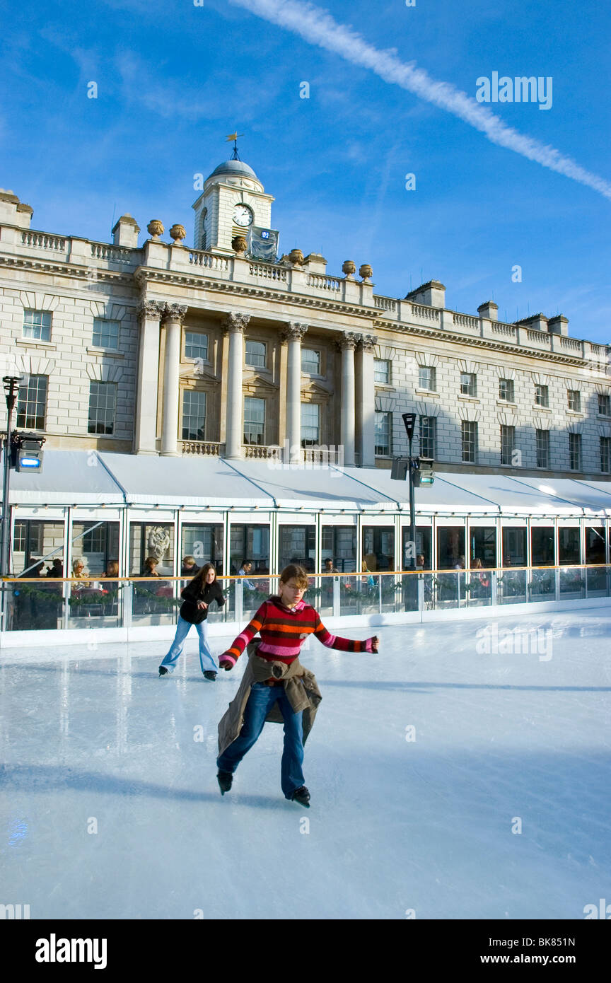London, Somerset House, Ice Skating Stock Photo Alamy