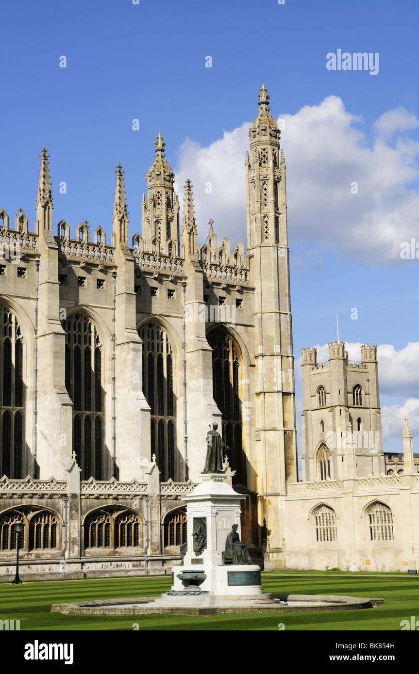 Kings College Chapel and Front Court at Kings College, Cambridge, England, UK Stock Photo