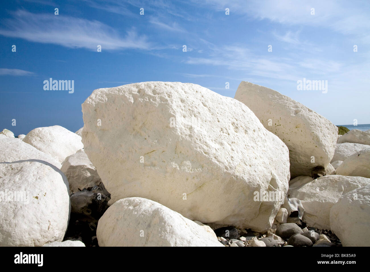 Large chalk boulders on the beach below Beachy Head Stock Photo - Alamy